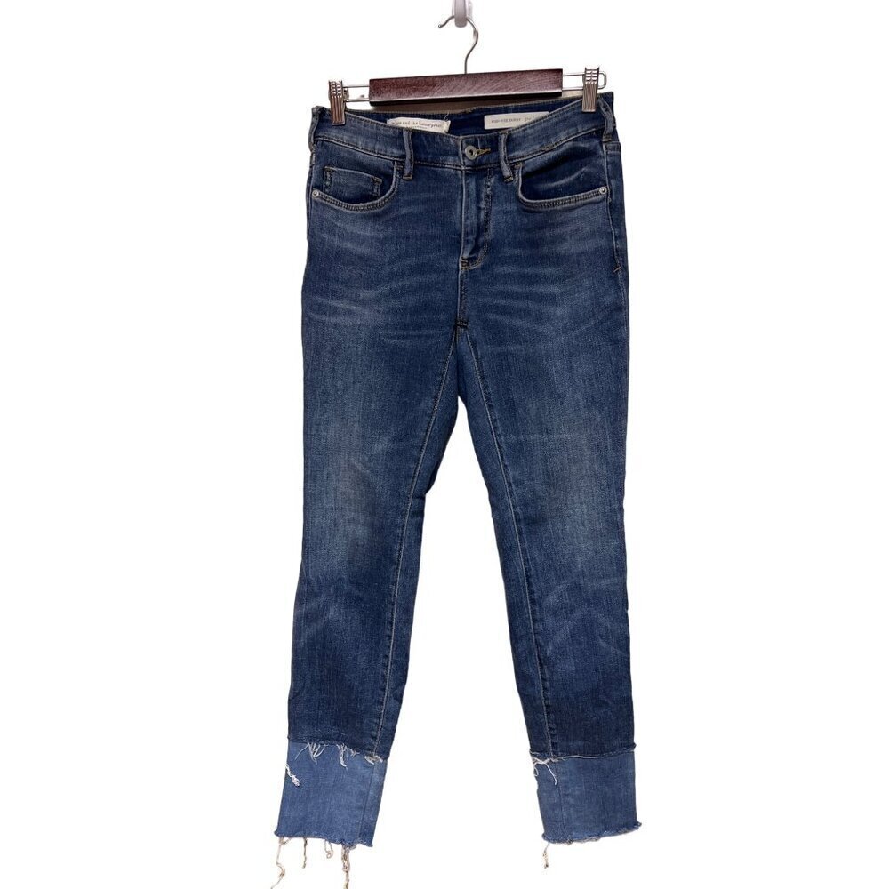 Anthropologie Pilcro Letterpress High Rise Skinny Raw Hem Jeans Size 26